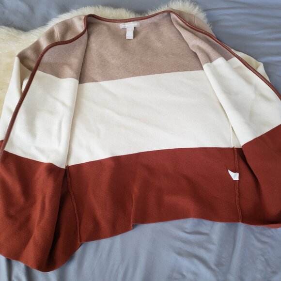 Banana Republic Color Block Open Front Sweater - Size L - Knitted Cardigan - Picture 9 of 11